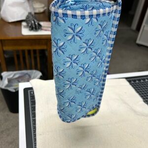 Blue Floral Quilted Pouch